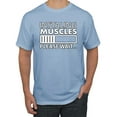 thumbnail image 1 of Wild Bobby Installing Muscles Please Waitâ€¦ Gym/Workout Men Graphic Tee, Light Blue, X-Large, 1 of 5