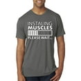 thumbnail image 1 of Wild Bobby Installing Muscles Please Waitâ€¦ Gym/Workout Men Premium Tri Blend Tee, Dark Heather, Small, 1 of 5