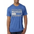 thumbnail image 1 of Wild Bobby Installing Muscles Please Waitâ€¦ Gym/Workout Men Premium Tri Blend Tee, Vintage Royal, X-Large, 1 of 5