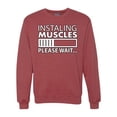 thumbnail image 1 of Wild Bobby Installing Muscles Please Wait… Gym/Workout Unisex Crewneck Graphic Sweatshirt, Vintage Heather Red, Medium, 1 of 5