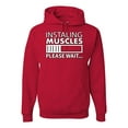 thumbnail image 1 of Wild Bobby Installing Muscles Please Waitâ€¦ Gym/Workout Unisex Graphic Hoodie Sweatshirt, Red, 3X-Large, 1 of 5