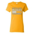 thumbnail image 1 of Wild Bobby Installing Muscles Please Wait Gym/Workout Women Graphic Tee, Gold, 3X-Large, 1 of 5
