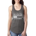 thumbnail image 1 of Wild Bobby Installing Muscles Please Waitâ€¦ Gym/Workout Women Racerback Tank Top, Dark Grey, X-Large, 1 of 5