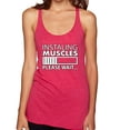 thumbnail image 1 of Wild Bobby Installing Muscles Please Wait Gym/Workout Women Tri-Blend Racerback Tank Top, Shocking Pink, Large, 1 of 5