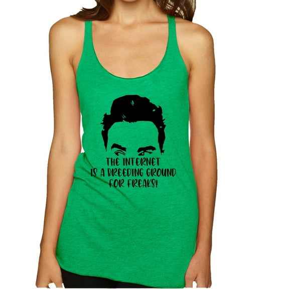 Wild Bobby, Internet is a Breeding Ground David Schitt's TV Quote Pop Culture Tri-Blend Racerback Tank Top, Envy, Small