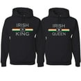 thumbnail image 1 of Wild Bobby, Irish King Queen Classic Ireland Pride His and Hers Matching Couples Hoodies Sweatshirt Set, Black, Mens S-Womens 3XL, 1 of 1