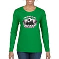 thumbnail image 1 of Wild Bobby It's About To Get Miami Soccer Skyline Sports Women Graphic Long Sleeve Tee, Kelly, Large, 1 of 5