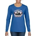 thumbnail image 1 of Wild Bobby It's About To Get Miami Soccer Skyline Sports Women Graphic Long Sleeve Tee, Royal, X-Large, 1 of 5