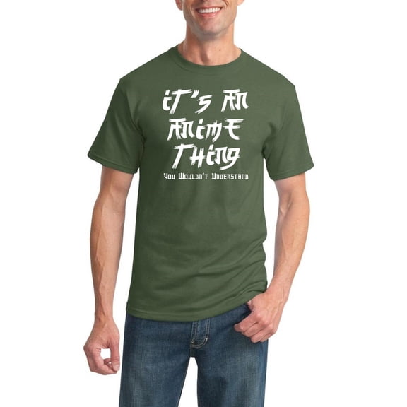 Wild Bobby, It's An Anime Thing | Mens Anime Graphic T-Shirt, Military Green, Small