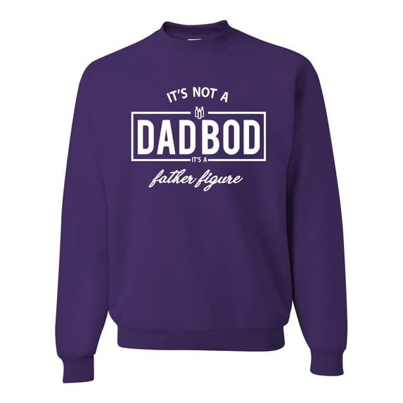 Wild Bobby,It's Not A Dad BOD It's A Father Figure Funny Husband Boyfriend Gift, Father's Day, Unisex Crewneck Graphic Sweatshirt, Purple, 2XL