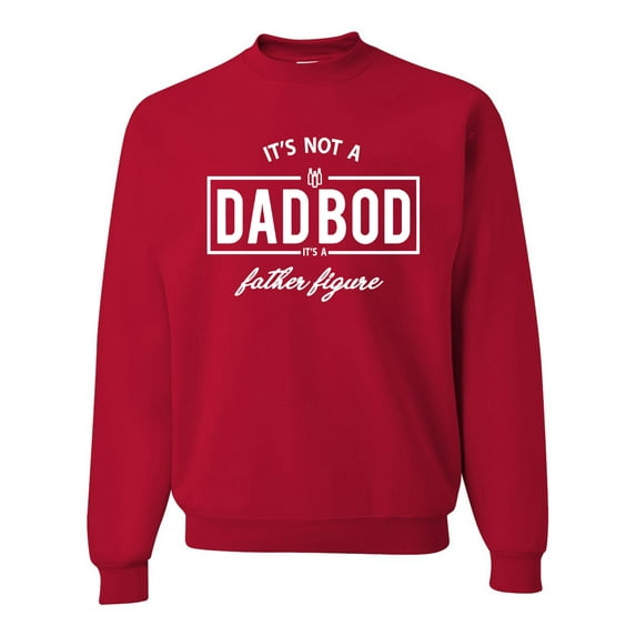 Wild Bobby,It's Not A Dad BOD It's A Father Figure Funny Husband Boyfriend Gift, Father's Day, Unisex Crewneck Graphic Sweatshirt, Red, Small