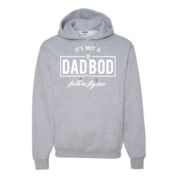 Wild Bobby,It's Not A Dad BOD It's A Father Figure Funny Husband Boyfriend Gift, Father's Day, Unisex Graphic Hoodie Sweatshirt, Heather Grey, 2XL