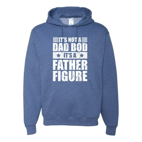 Wild Bobby, It's Not a Dad Bod, It's a Father Figure Funny Gift Dad, Papa Father's Day, Unisex Graphic Hoodie Sweatshirt, Vintage Heather Blue, Medium