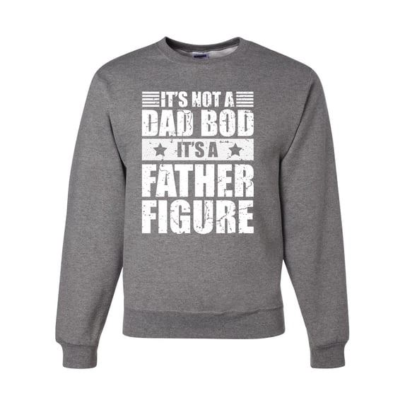 Wild Bobby, It's Not a Dad Bod, It's a Father Figure Funny Gift Dad, Papa Father's Day, Unisex Crewneck Graphic Sweatshirt, Heather Grey, Small
