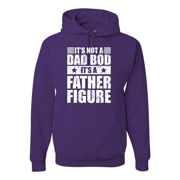 Wild Bobby, It's Not a Dad Bod, It's a Father Figure Funny Gift Dad, Papa Father's Day, Unisex Graphic Hoodie Sweatshirt, Purple, 2XL