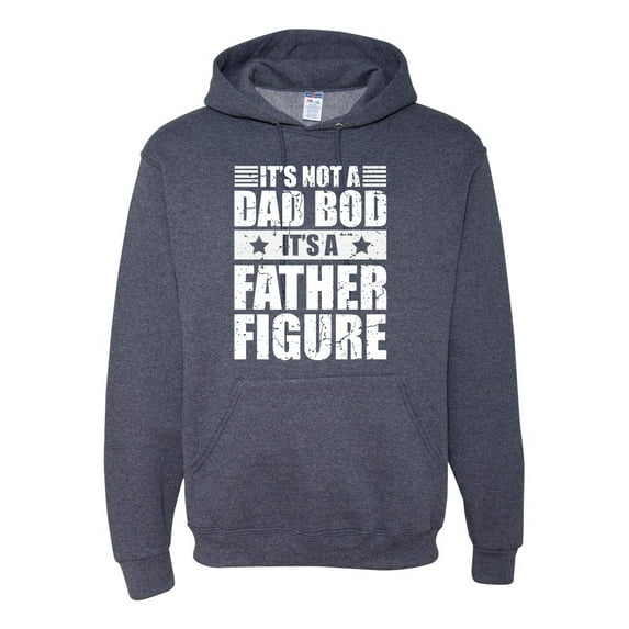 Wild Bobby, It's Not a Dad Bod, It's a Father Figure Funny Gift Dad, Papa Father's Day, Unisex Graphic Hoodie Sweatshirt, Vintage Heather Navy, Small