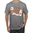 thumbnail image 1 of Wild Bobby It's Pumpkin Spice Latte Season Orange Black and White Halloween Men Tee, Heather Grey, 4X-Large, 1 of 6