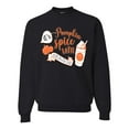 thumbnail image 1 of Wild Bobby It's Pumpkin Spice Latte Season Orange Black and White Halloween Unisex Crewneck Sweatshirt, Black, 5X-Large, 1 of 6