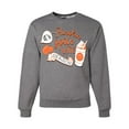 thumbnail image 1 of Wild Bobby It's Pumpkin Spice Latte Season Orange Black and White Halloween Unisex Crewneck Sweatshirt, Heather Grey, Small, 1 of 6