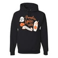 thumbnail image 1 of Wild Bobby It's Pumpkin Spice Latte Season Orange Black and White Halloween Unisex Hoodie Sweatshirt, Black, Small, 1 of 6