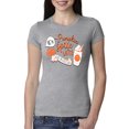 thumbnail image 1 of Wild Bobby It's Pumpkin Spice Latte Season Orange Black and White Halloween Women Slim Fit Junior Tee, Heather Grey, Small, 1 of 6