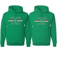 thumbnail image 1 of Wild Bobby, Italian King Queen Classic Italy Pride His and Hers Matching Couples Hoodies Sweatshirt Set, Kelly, Mens 2XL-Womens M, 1 of 1