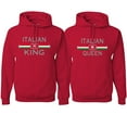 thumbnail image 1 of Wild Bobby, Italian King Queen Classic Italy Pride His and Hers Matching Couples Hoodies Sweatshirt Set, Red, Mens XL-Womens L, 1 of 1