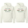 thumbnail image 1 of Wild Bobby, Italian King Queen Classic Italy Pride His and Hers Matching Couples Hoodies Sweatshirt Set, White, Mens S-Womens M, 1 of 1