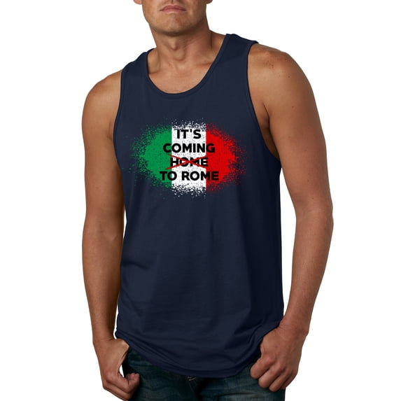 Wild Bobby, Italian Soccer Its Coming to Rome, Sports, Men Graphic Tank Top, Navy, Small