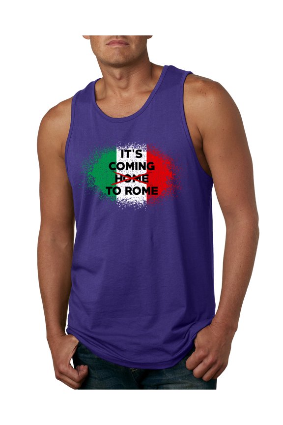, Italian Soccer Its Coming to Rome, Sports, Men Graphic Tank Top, Purple, Small