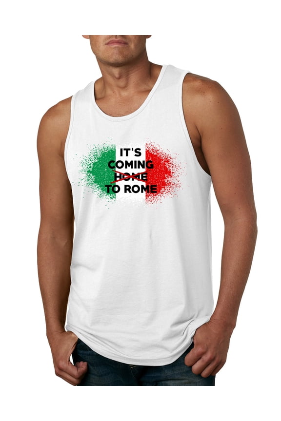 , Italian Soccer Its Coming to Rome, Sports, Men Graphic Tank Top, White, Medium
