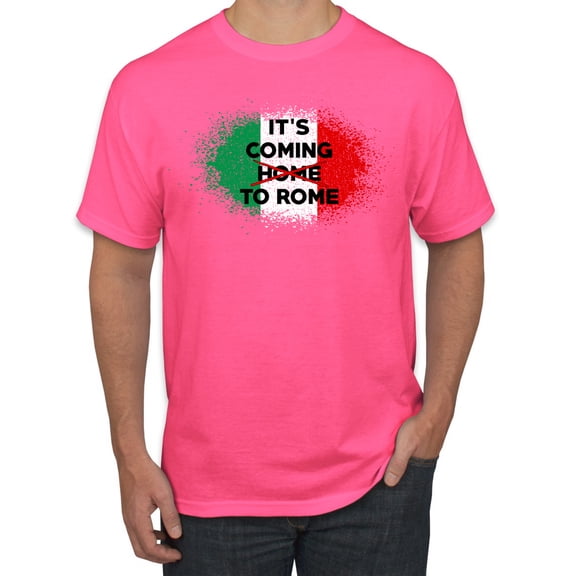 Wild Bobby, Italian Soccer Its Coming to Rome, Sports, Men Graphic Tee, Neon Pink, X-Large