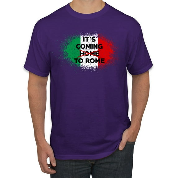 Wild Bobby, Italian Soccer Its Coming to Rome, Sports, Men Graphic Tee, Purple, Medium
