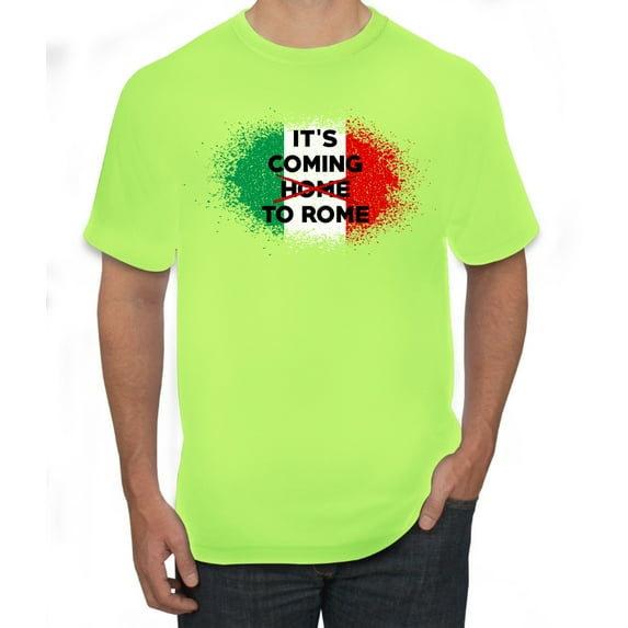 Wild Bobby, Italian Soccer Its Coming to Rome, Sports, Men Graphic Tee, Safety Green, X-Large