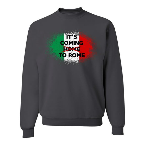 Wild Bobby, Italian Soccer Its Coming to Rome, Sports, Unisex Crewneck Graphic Sweatshirt, Charcoal, Medium
