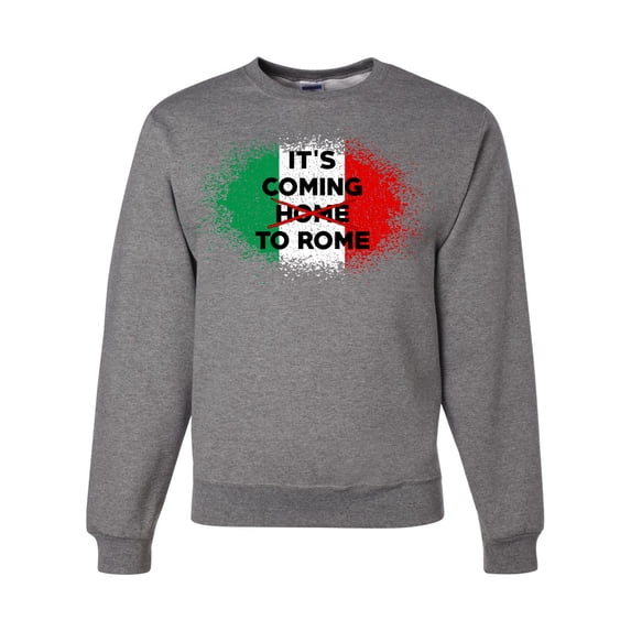 Wild Bobby, Italian Soccer Its Coming to Rome, Sports, Unisex Crewneck Graphic Sweatshirt, Heather Grey, Medium