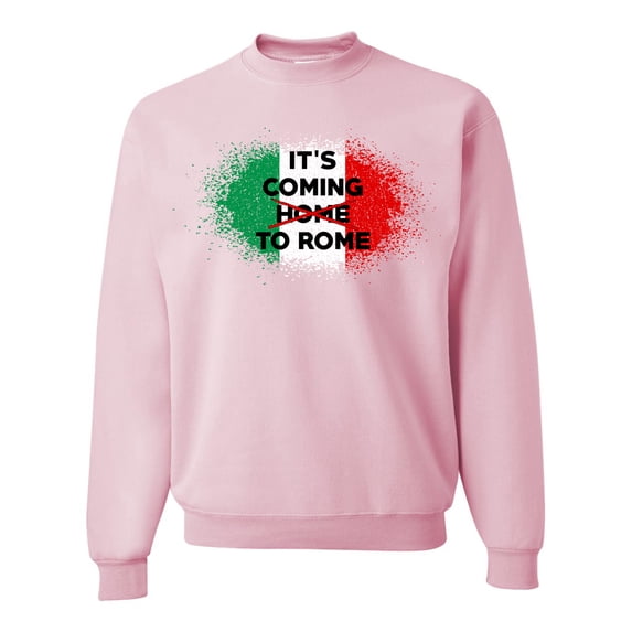 Wild Bobby, Italian Soccer Its Coming to Rome, Sports, Unisex Crewneck Graphic Sweatshirt, Light Pink, XX-Large