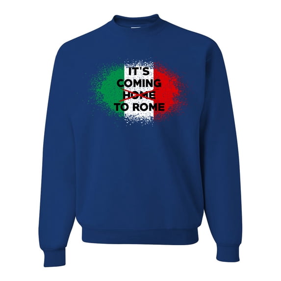 Wild Bobby, Italian Soccer Its Coming to Rome, Sports, Unisex Crewneck Graphic Sweatshirt, Royal, Large