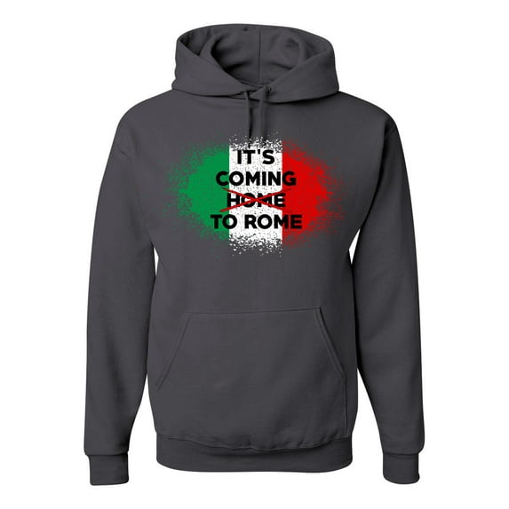 Wild Bobby, Italian Soccer Its Coming to Rome, Sports, Unisex Graphic Hoodie Sweatshirt, Charcoal, Small