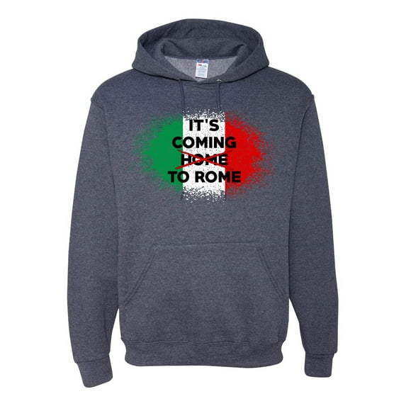 Wild Bobby, Italian Soccer Its Coming to Rome, Sports, Unisex Graphic Hoodie Sweatshirt, Vintage Heather Navy, Large