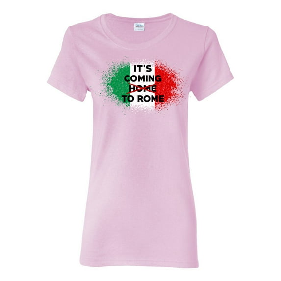 Wild Bobby, Italian Soccer Its Coming to Rome, Sports, Women Graphic Tee, Light Pink, XX-Large
