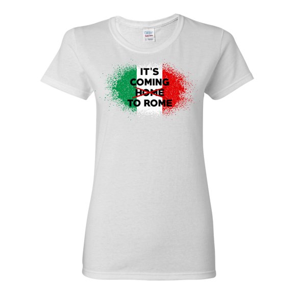 Wild Bobby, Italian Soccer Its Coming to Rome, Sports, Women Graphic Tee, White, Large