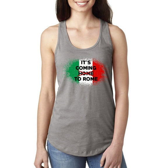 Wild Bobby, Italian Soccer Its Coming to Rome, Sports, Women Racerback Tank Top, Heather Grey, Medium