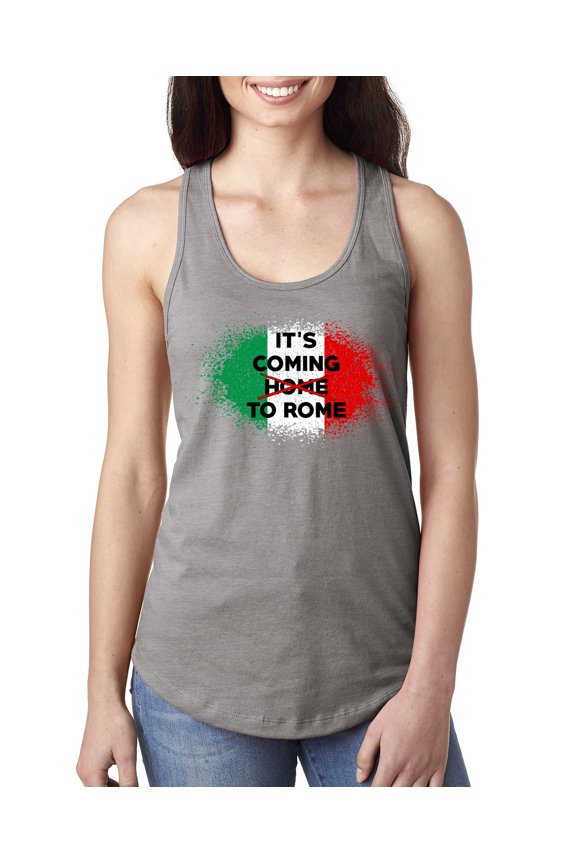 , Italian Soccer Its Coming to Rome, Sports, Women Racerback Tank Top, Heather Grey, Small
