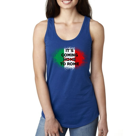Wild Bobby, Italian Soccer Its Coming to Rome, Sports, Women Racerback Tank Top, Royal, Large
