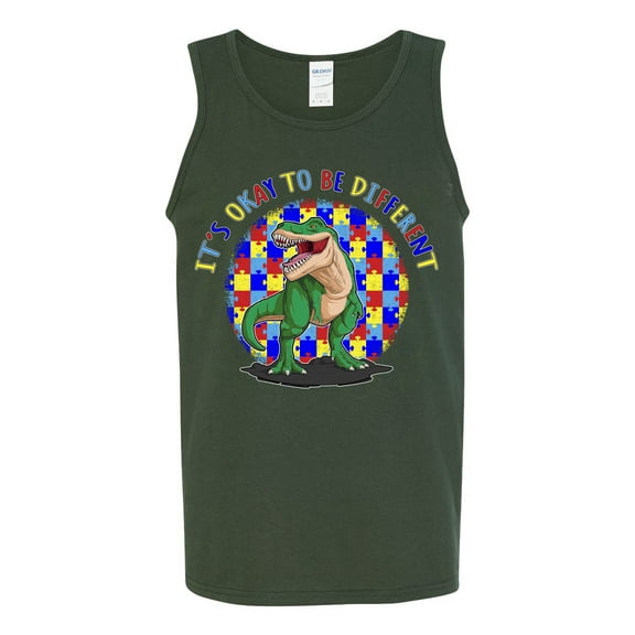 Wild Bobby Its Okay to Be Different | Dinosaur Autism Awareness Men Tank Top