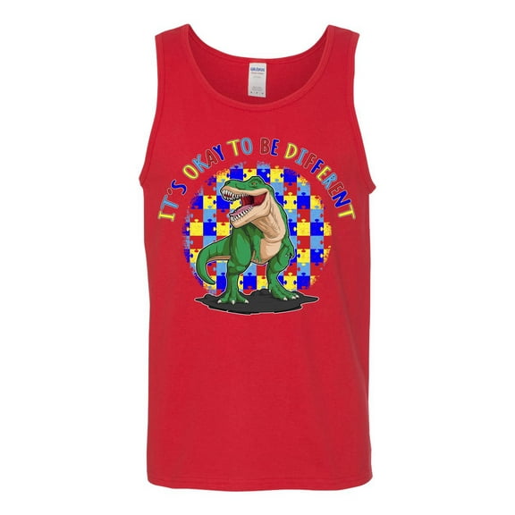 Wild Bobby Its Okay to Be Different | Dinosaur Autism Awareness Men Tank Top