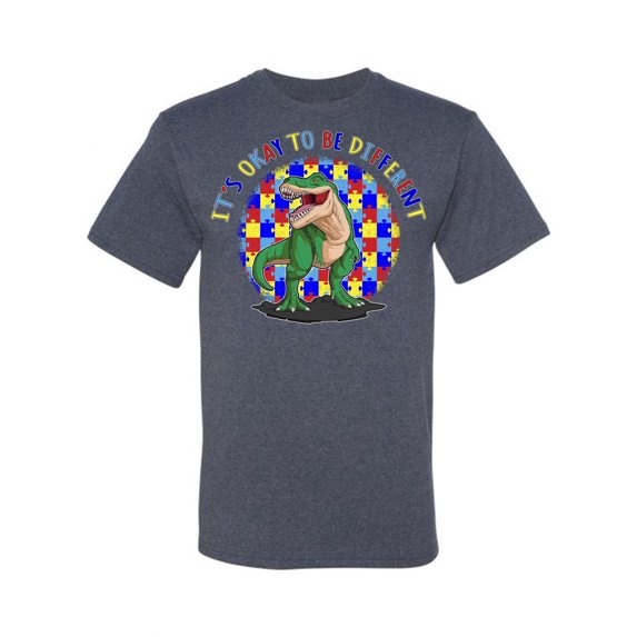 Wild Bobby Its Okay to Be Different | Dinosaur Autism Awareness Men Tee