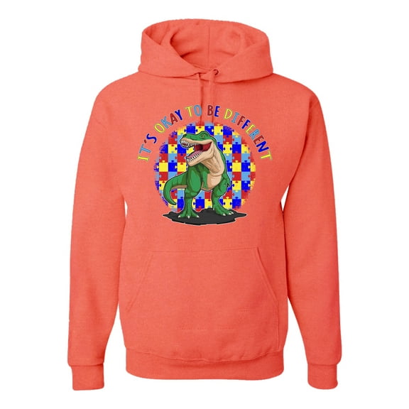 Wild Bobby Its Okay to Be Different | Dinosaur Autism Awareness Unisex Hoodie Sweatshirt