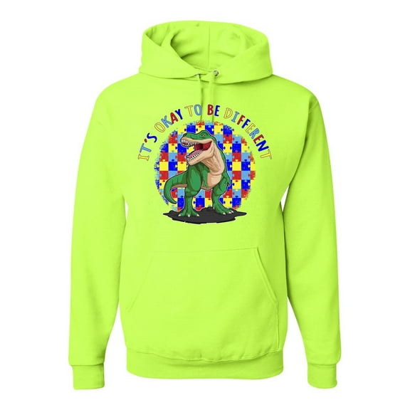 Wild Bobby Its Okay to Be Different | Dinosaur Autism Awareness Unisex Hoodie Sweatshirt